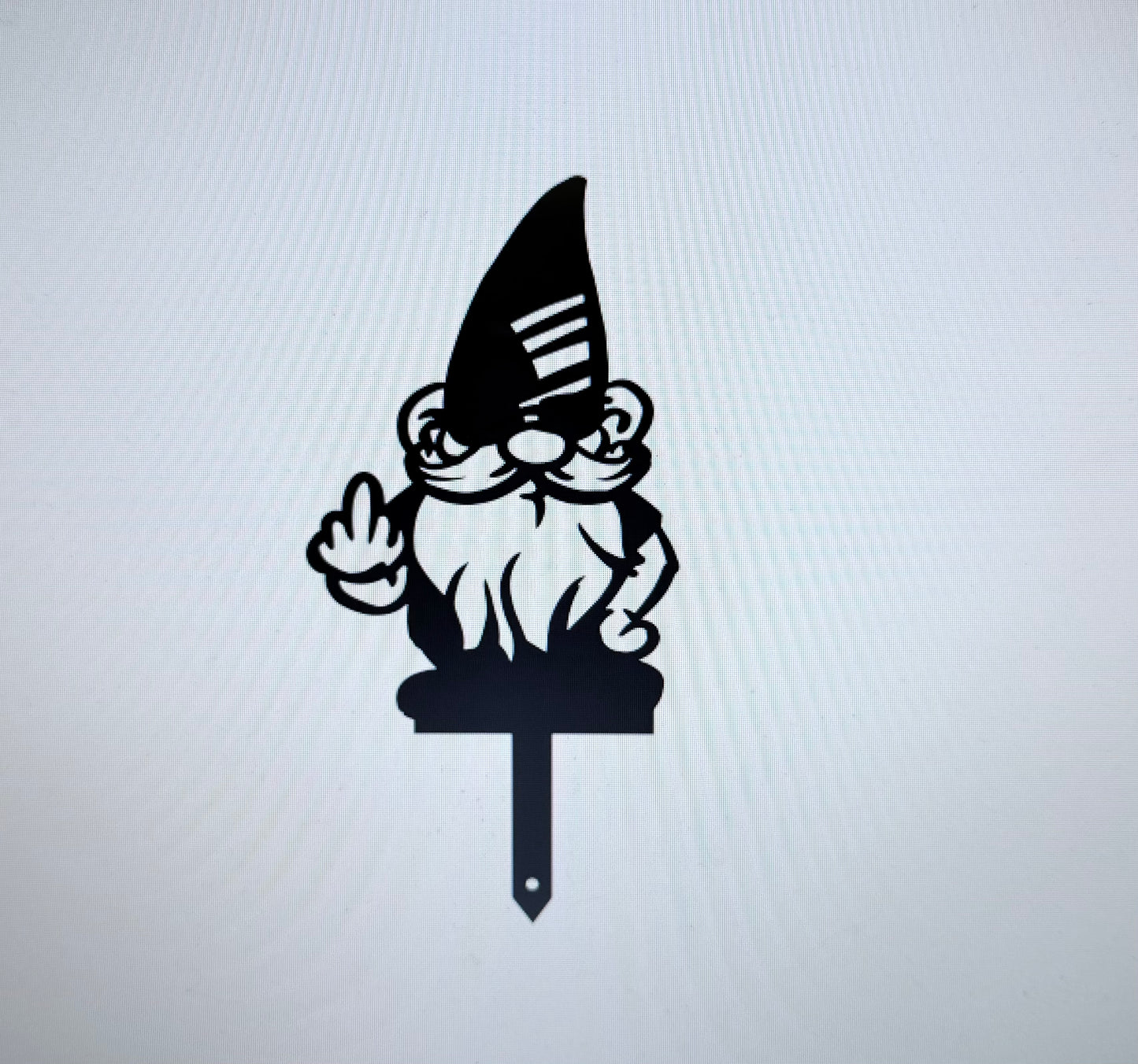 Gnome Middle Finger Garden Stake