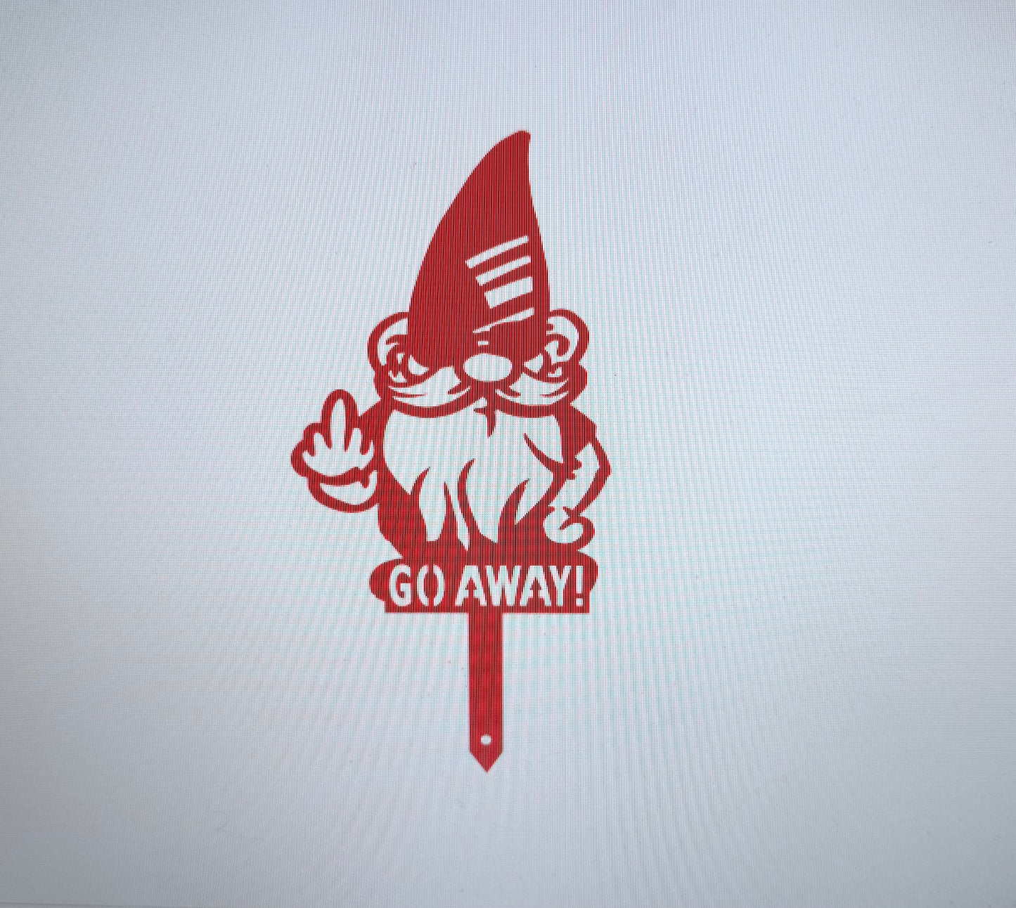 Gnome Middle Finger Go Away Garden Stake