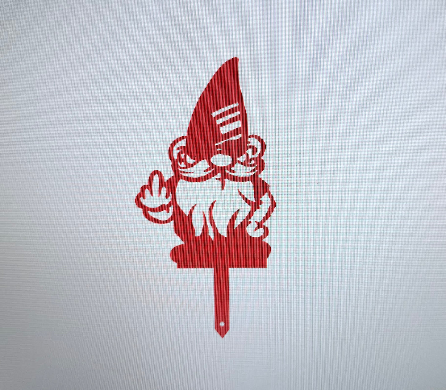 Gnome Middle Finger Garden Stake
