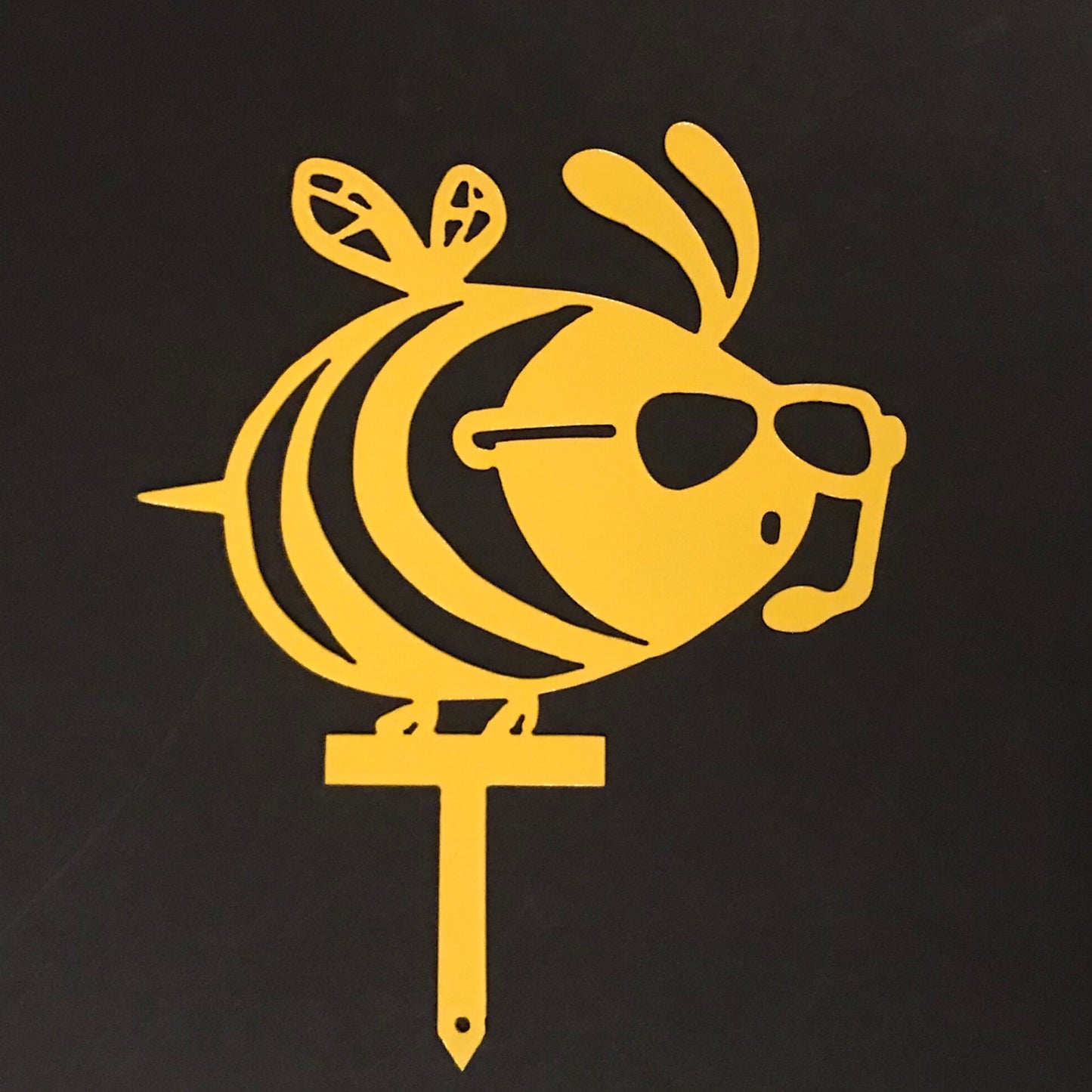 Bee Sunglasses Garden Stake