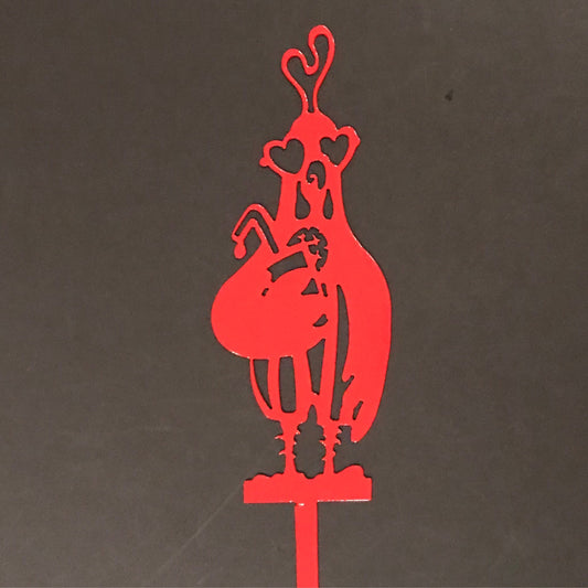 Chicken with Drink Garden Stake