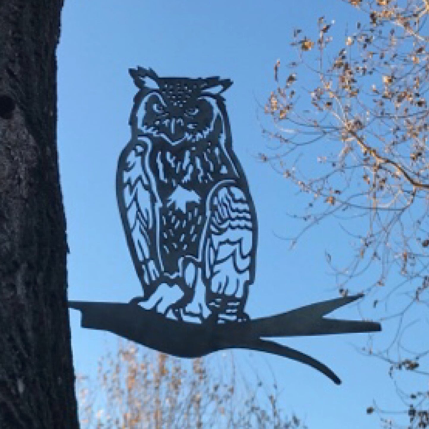 Branch Art Horned Owl