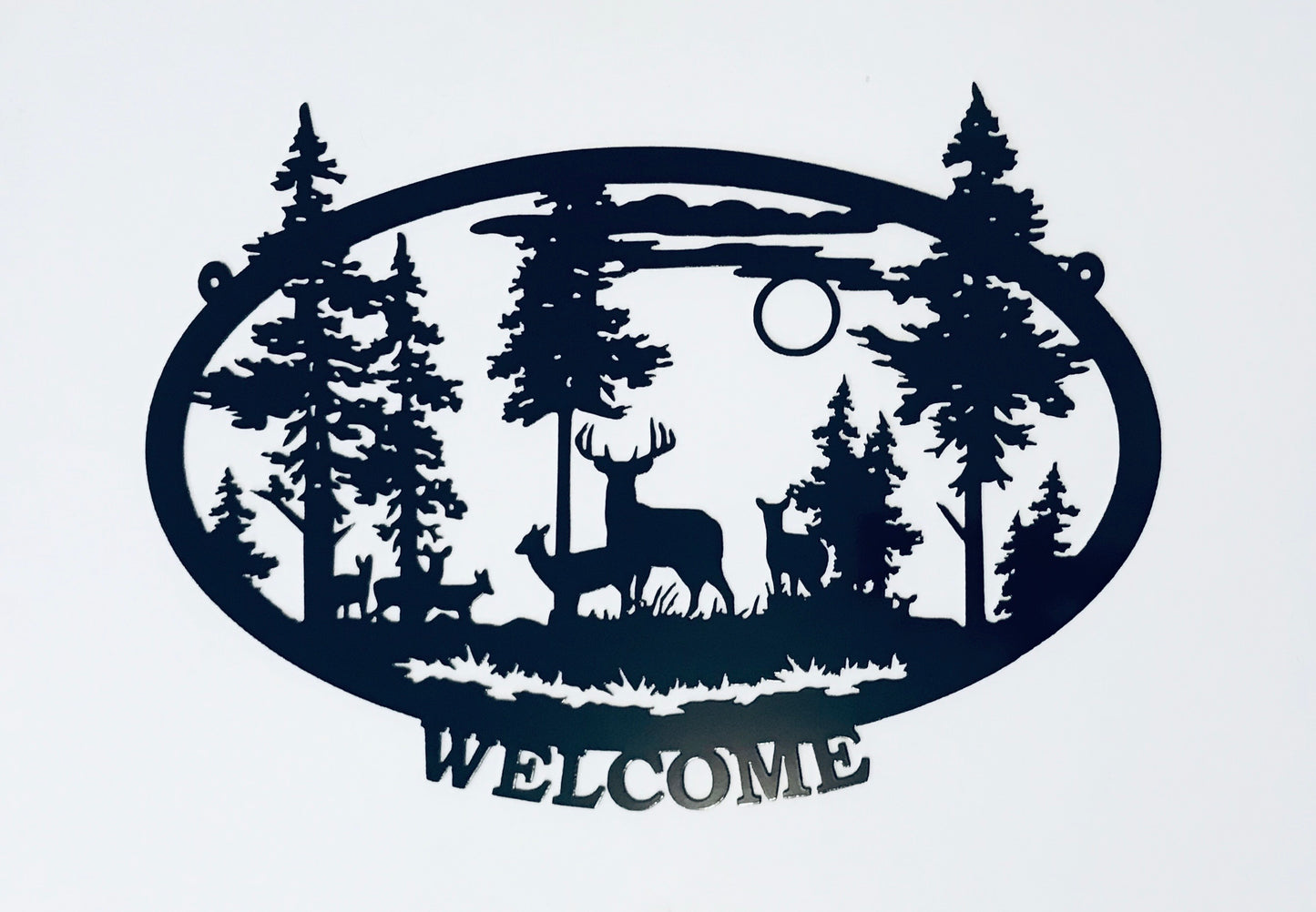 Welcome Oval Deer Scenery