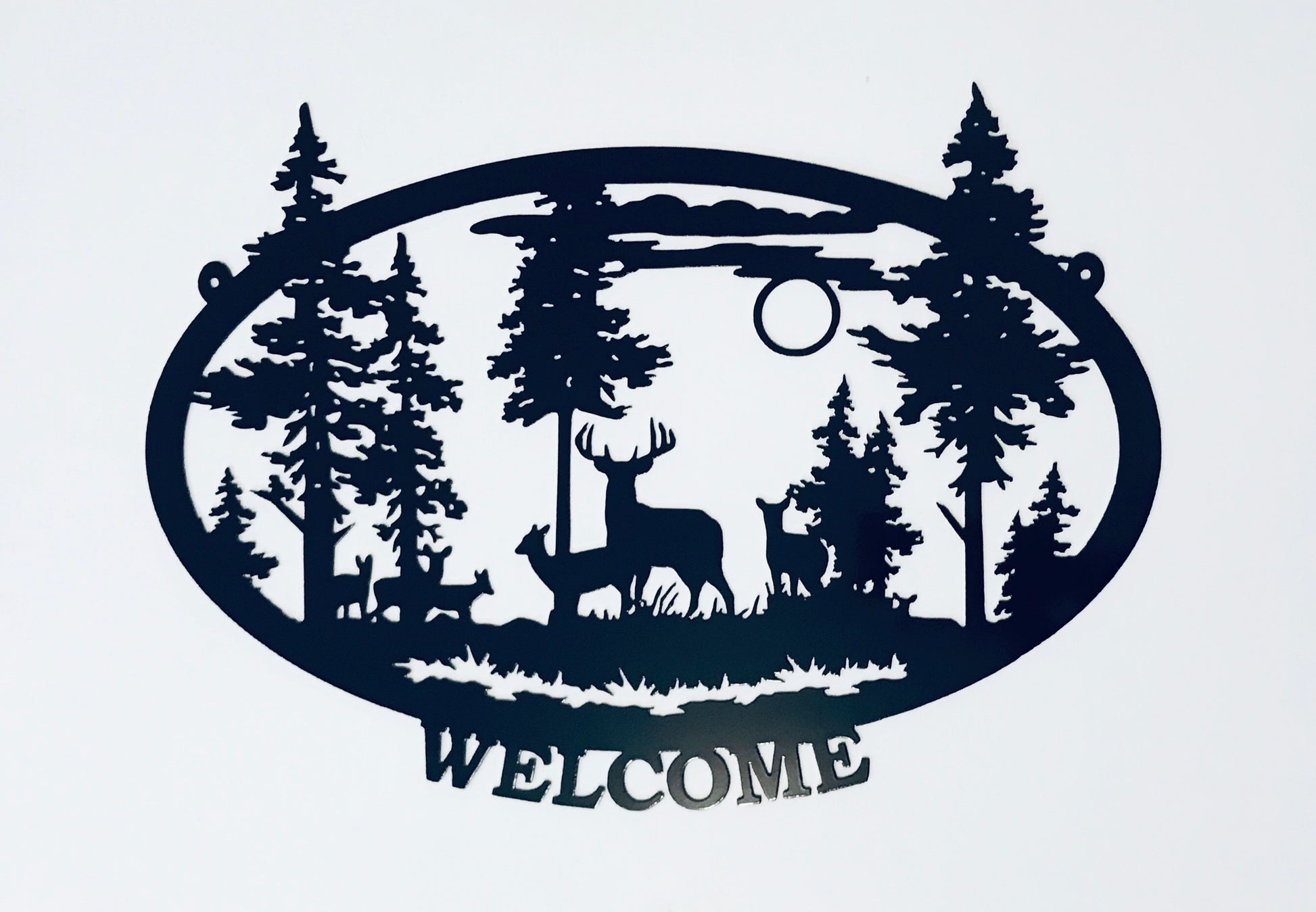 Welcome Oval Deer Scenery